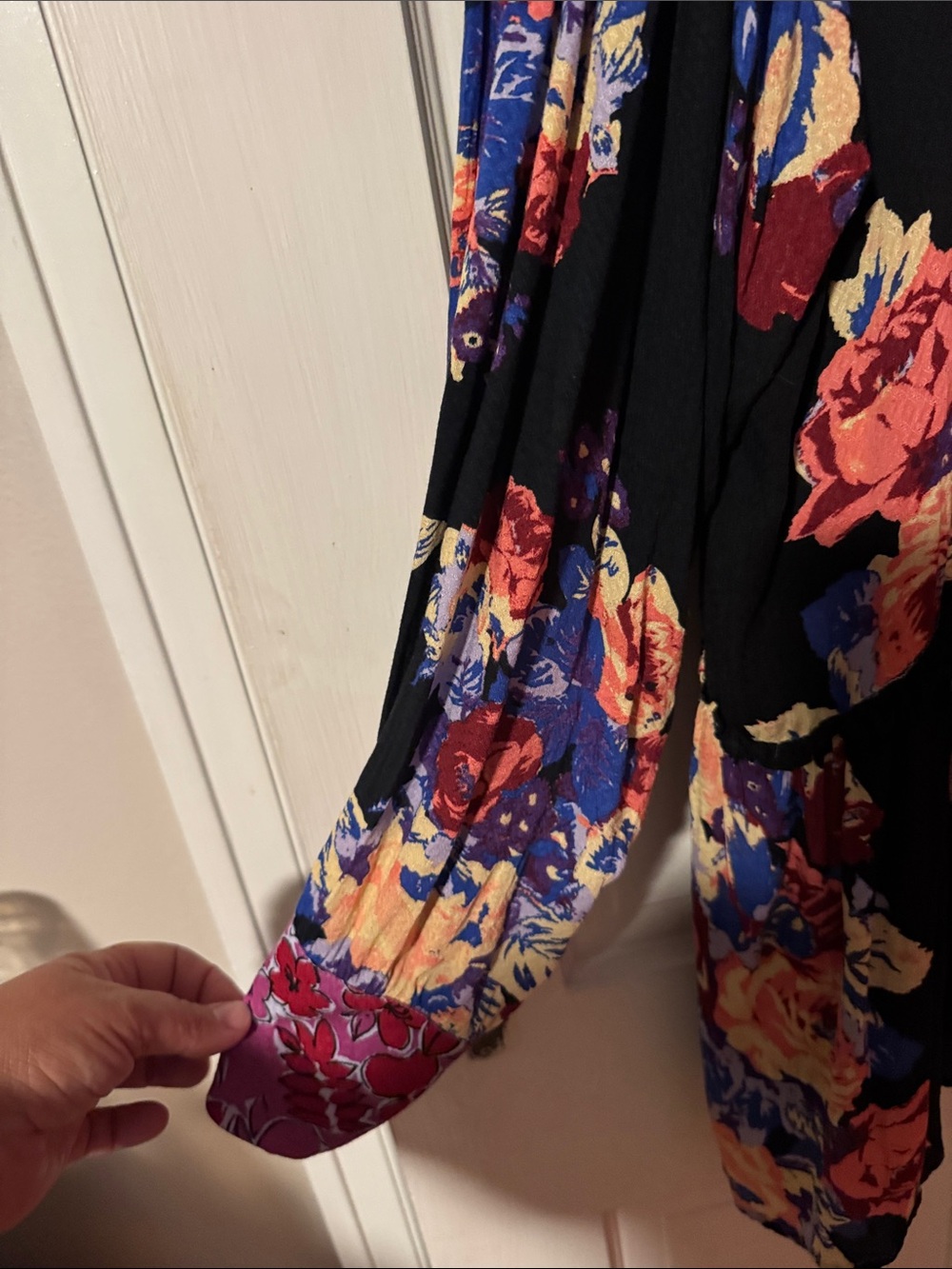 Free People Brunch a Bunch Mixed Floral Button-Front Tunic with Pink Accent - Picture 6 of 11